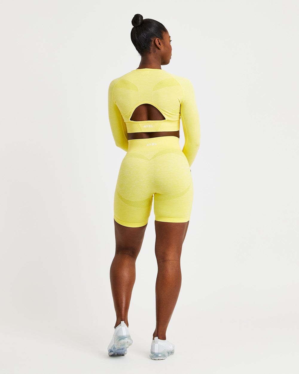 AYBL Motion Seamless Long Sleeve Crop Top Żółte | 352879-FRP