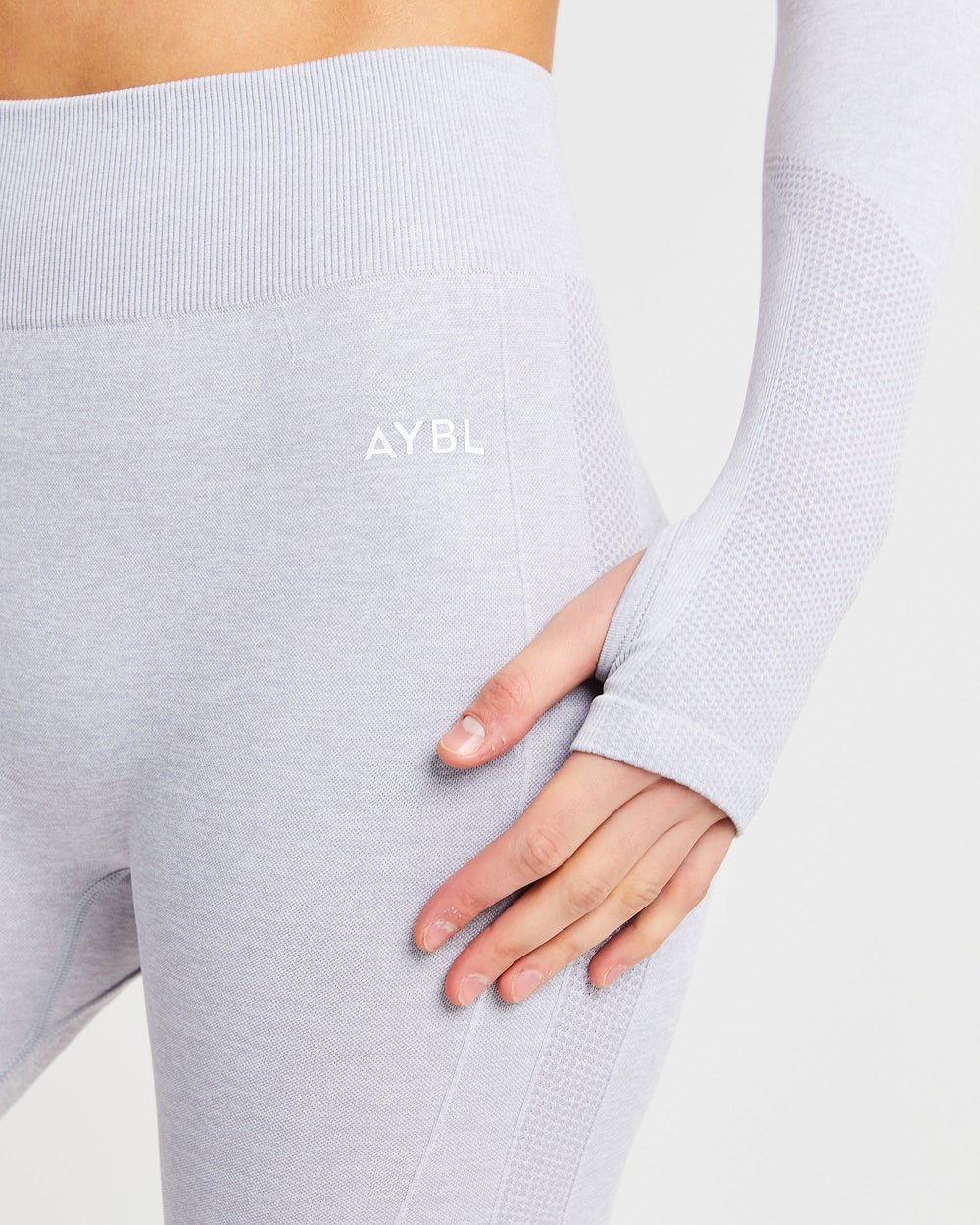 AYBL Motion Seamless Long Sleeve Crop Top Głęboka Szare | 953672-IMC