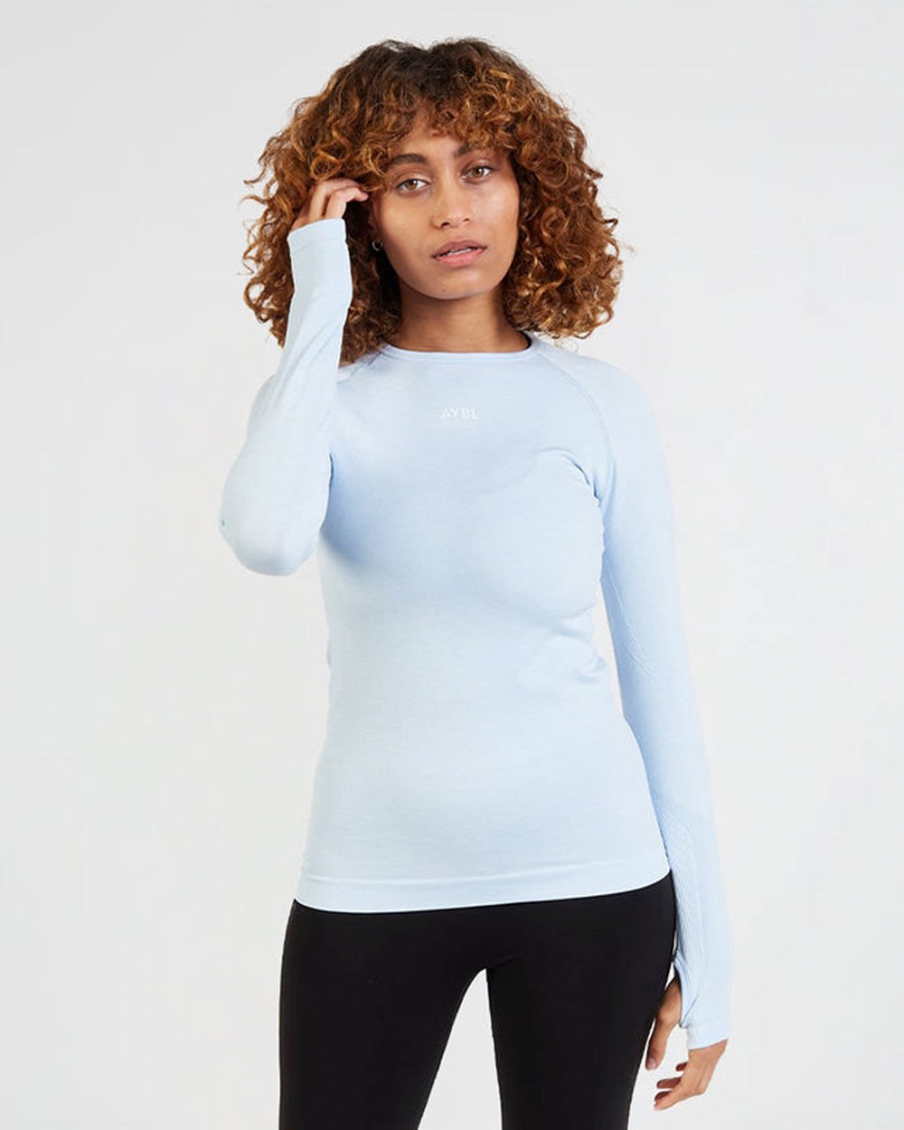 AYBL Motion Seamless Long Sleeve Top Niebieskie | 481250-UKT