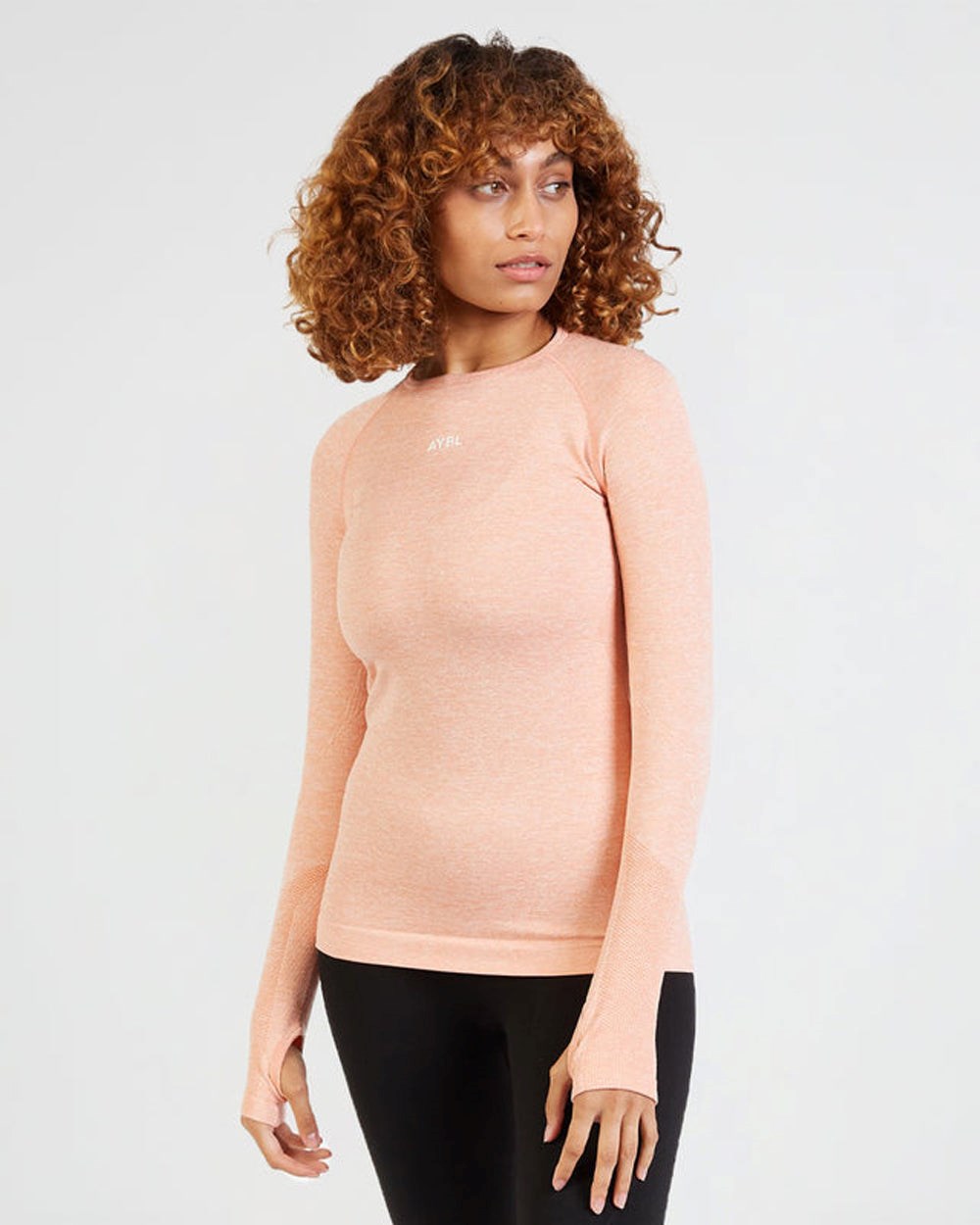 AYBL Motion Seamless Long Sleeve Top Peach | 318047-RGU