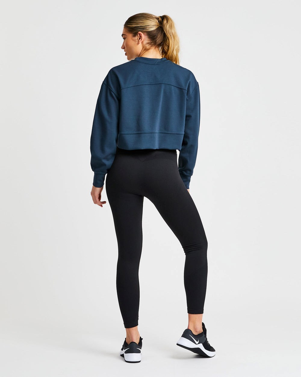 AYBL Oversized Crop Jumper Granatowe | 375264-YOB