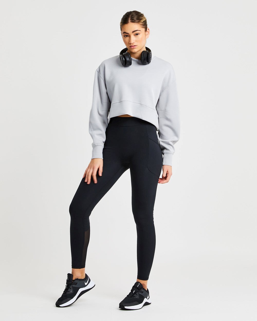 AYBL Oversized Crop Jumper Szare | 364159-KRS