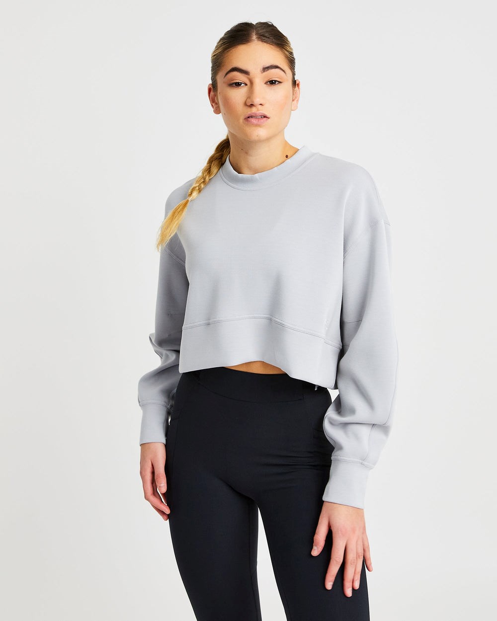 AYBL Oversized Crop Jumper Szare | 364159-KRS