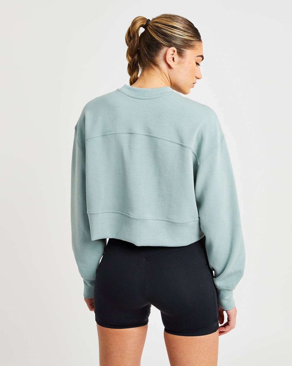 AYBL Oversized Crop Jumper Zielone | 295738-VPQ