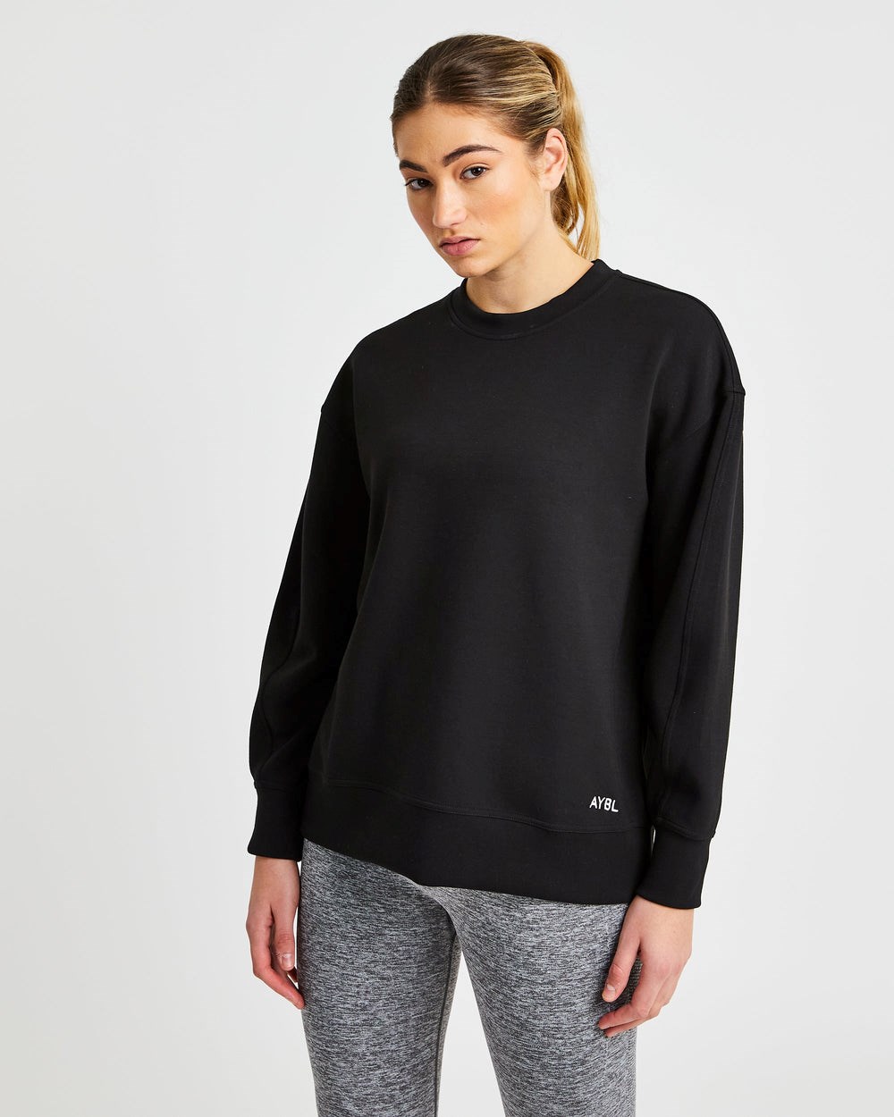 AYBL Oversized Jumper Czarne | 805193-FQM