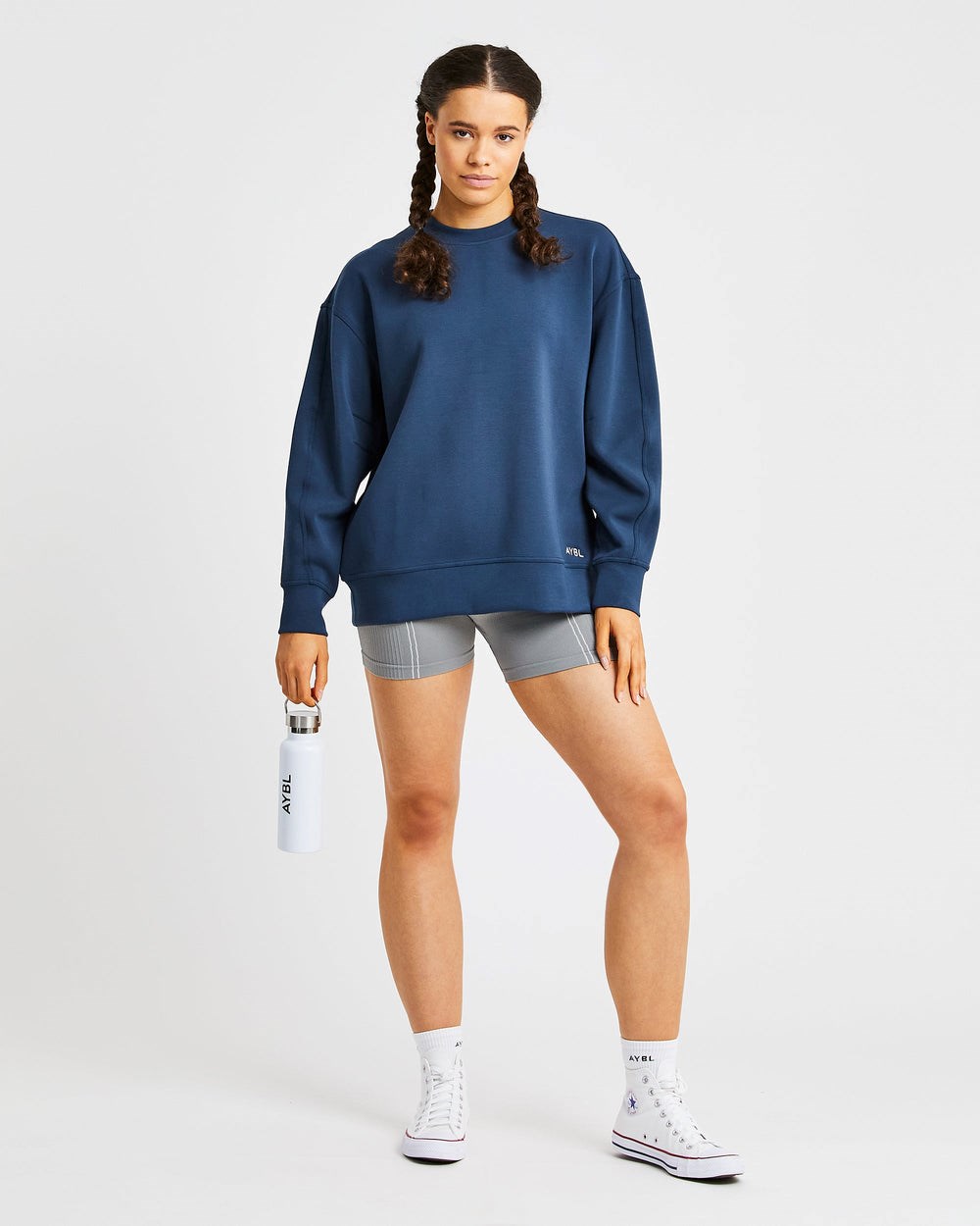 AYBL Oversized Jumper Granatowe | 714269-CKZ