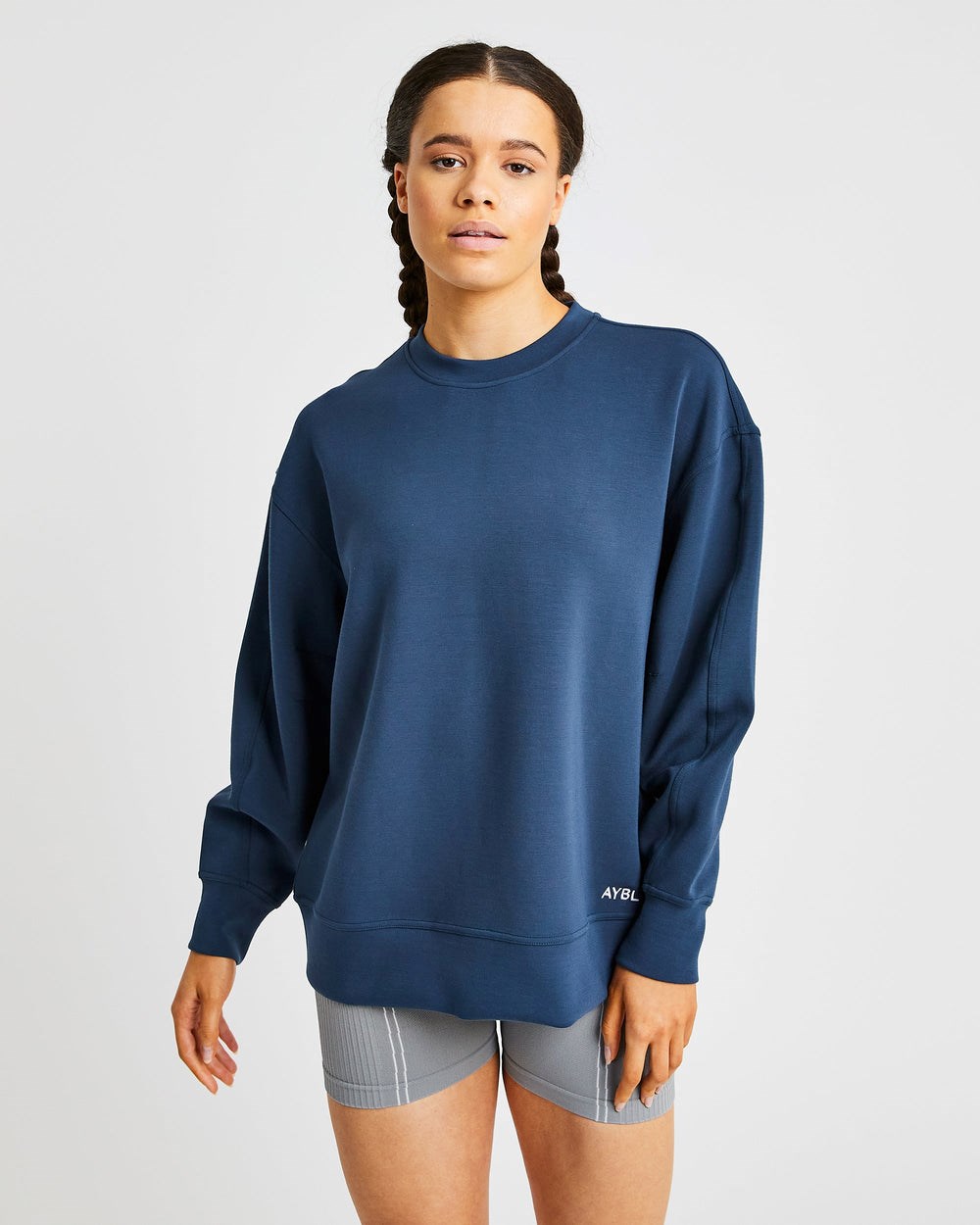 AYBL Oversized Jumper Granatowe | 714269-CKZ