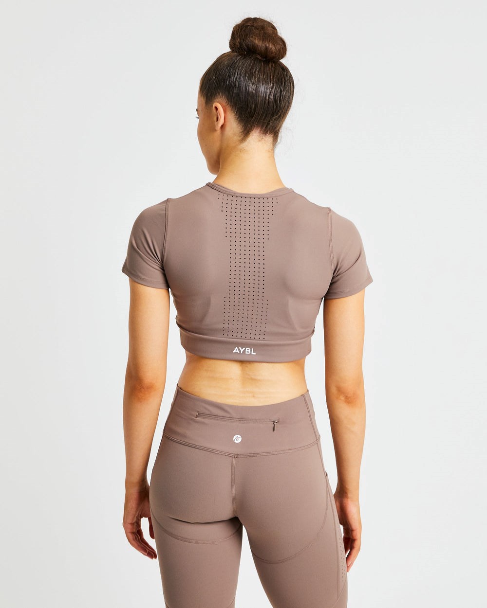 AYBL Pace Crop Top Brązowe | 253674-YKZ