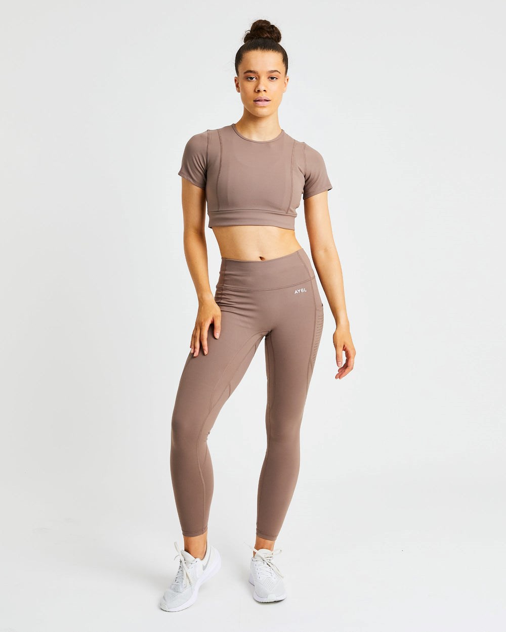 AYBL Pace Crop Top Brązowe | 253674-YKZ