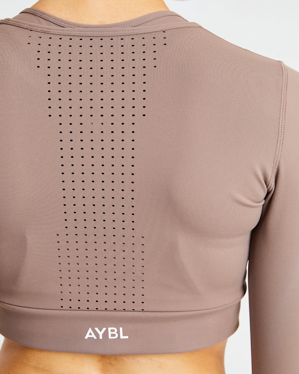 AYBL Pace Long Sleeve Crop Top Brązowe | 103754-EMZ