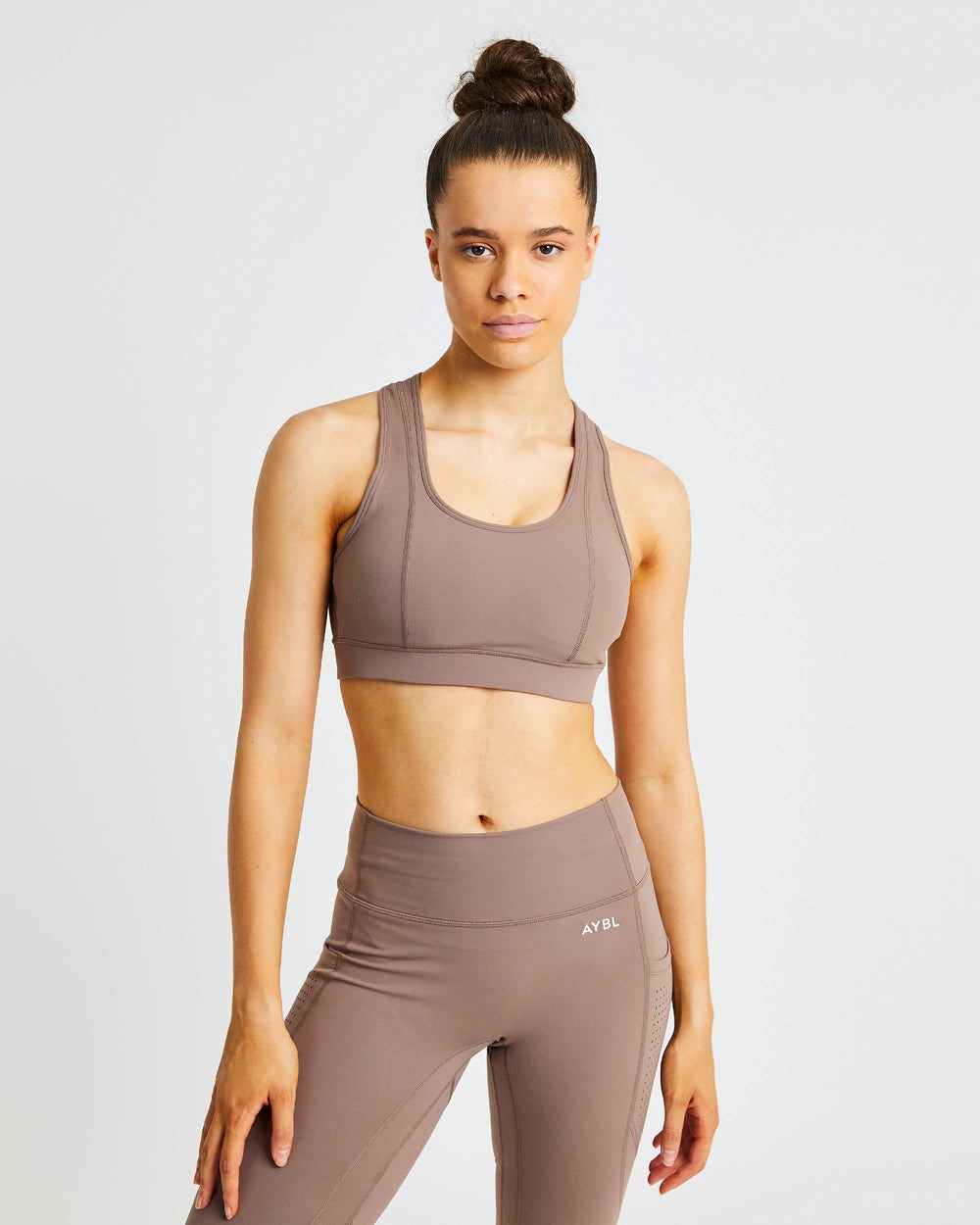 AYBL Pace Sports Bra Brązowe | 065237-RFE