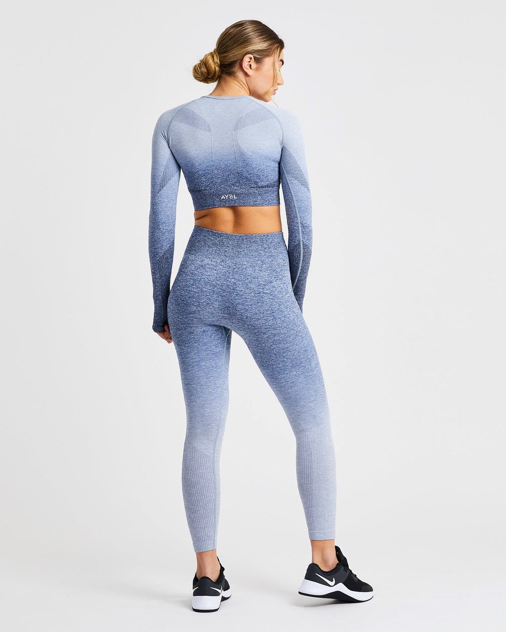 AYBL Pulse Ombré Seamless Leggings Granatowe | 624189-JSI