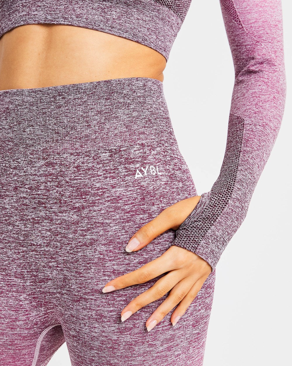 AYBL Pulse Ombré Seamless Leggings Plum | 412537-KUA