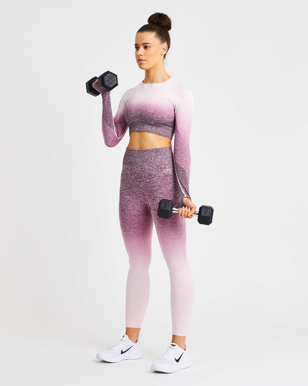 AYBL Pulse Ombré Seamless Leggings Plum | 412537-KUA