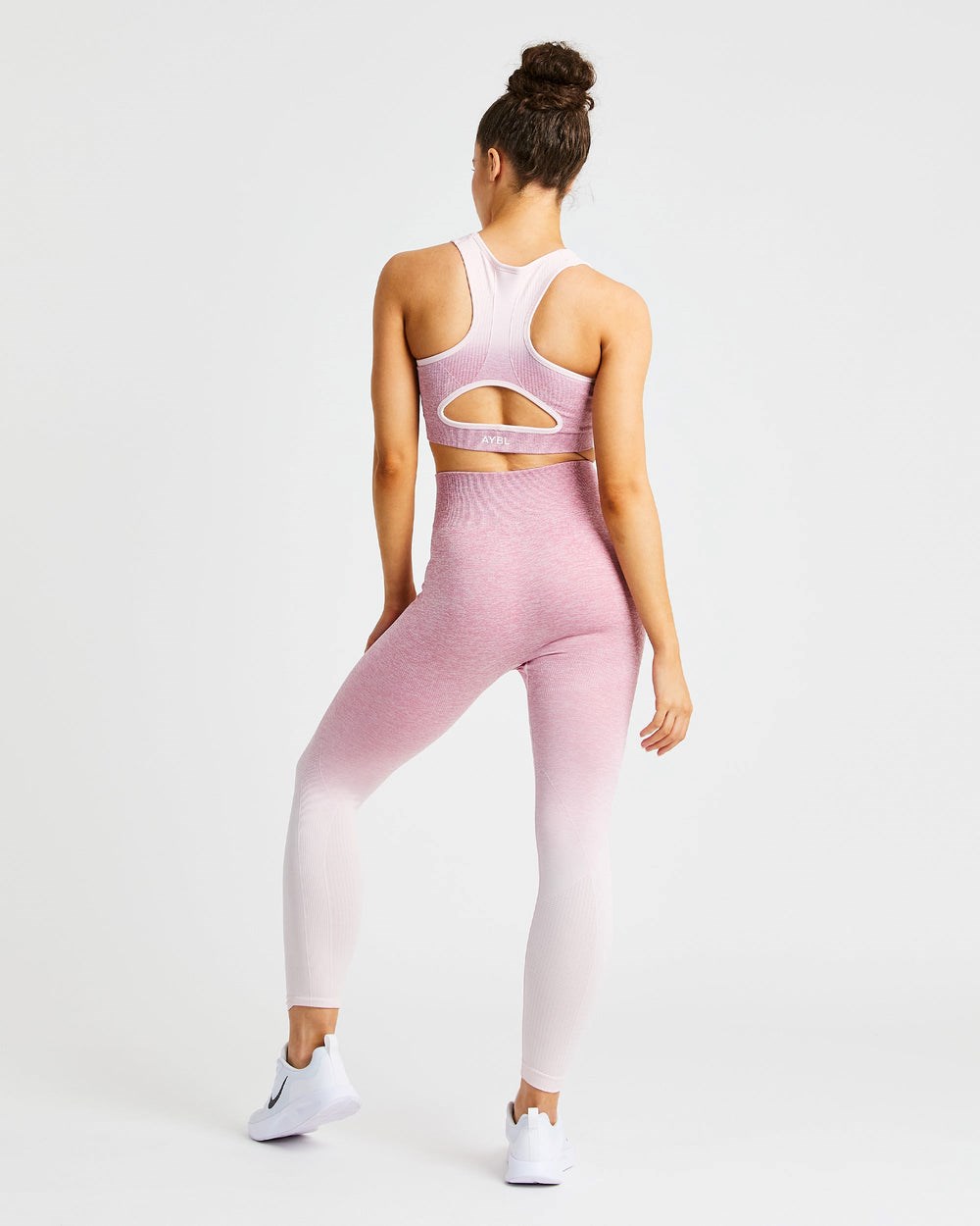 AYBL Pulse Ombré Seamless Leggings Różowe | 478362-FSC