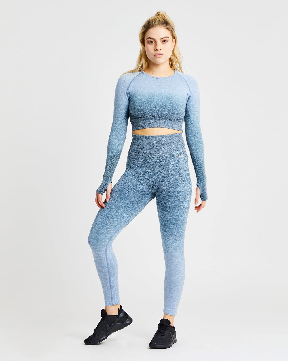 AYBL Pulse Ombré Seamless Leggings Teal | 517892-TRQ