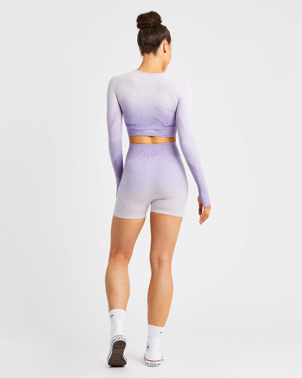 AYBL Pulse Ombré Seamless Long Sleeve Crop Top Lilac | 476319-QEV