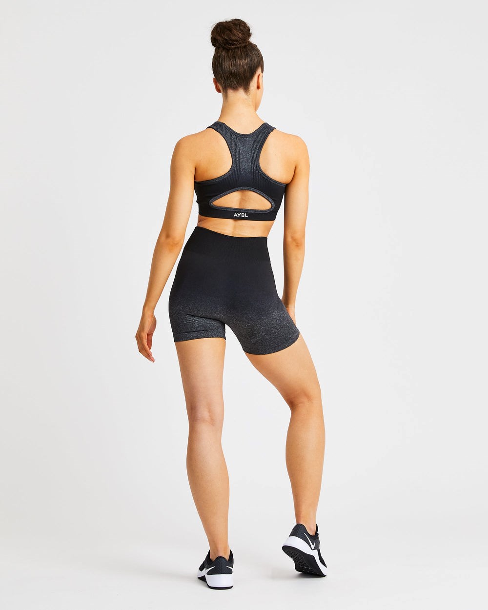 AYBL Pulse Ombré Seamless Shorts Black/Grey | 596248-JSW