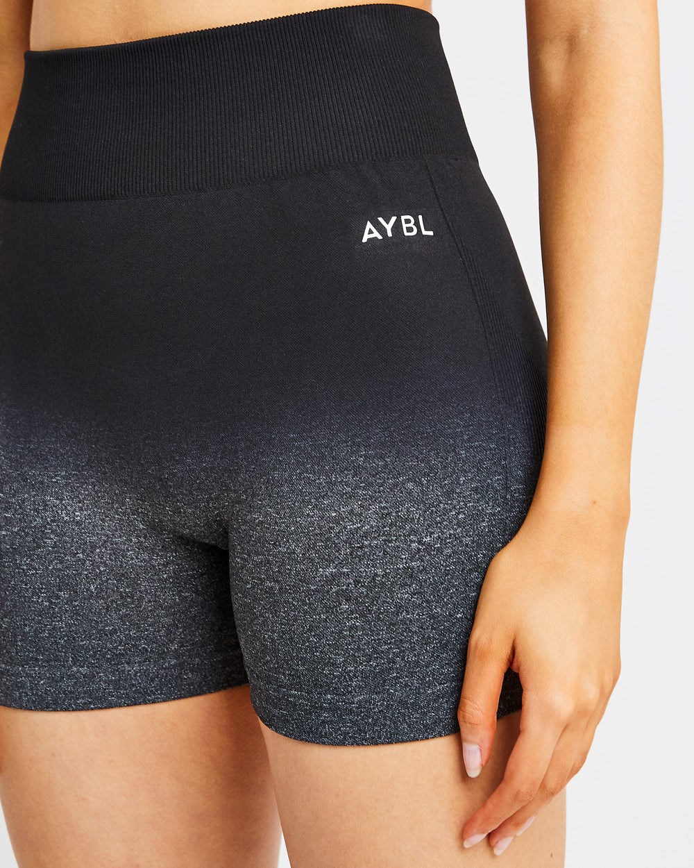 AYBL Pulse Ombré Seamless Shorts Black/Grey | 596248-JSW