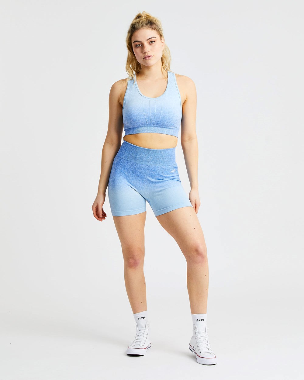 AYBL Pulse Ombré Seamless Shorts Niebieskie | 456281-BOQ