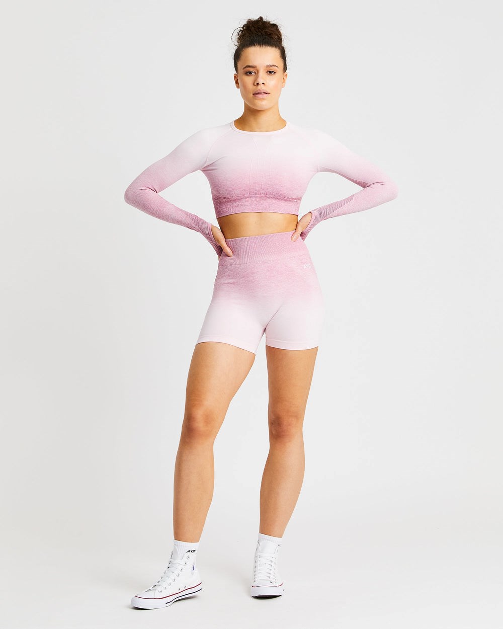 AYBL Pulse Ombré Seamless Shorts Różowe | 280493-TSX