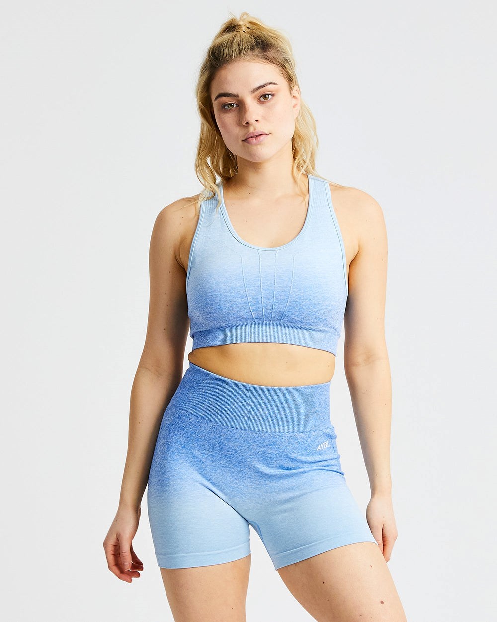 AYBL Pulse Ombré Seamless Sports Bra Niebieskie | 450689-ZHS