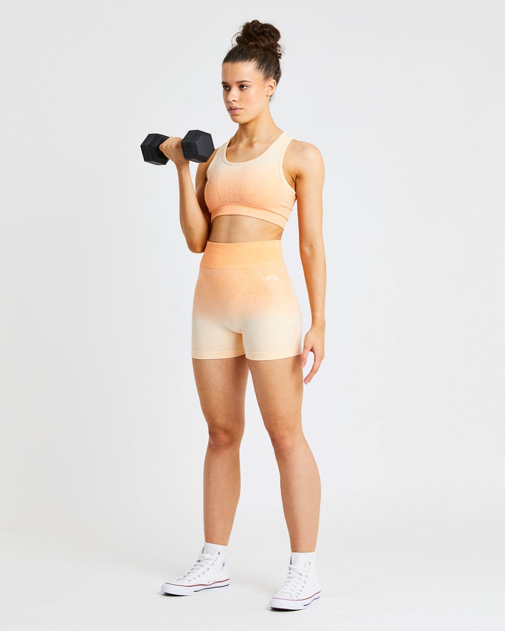 AYBL Pulse Ombré Seamless Sports Bra Pomarańczowe | 456319-IXA