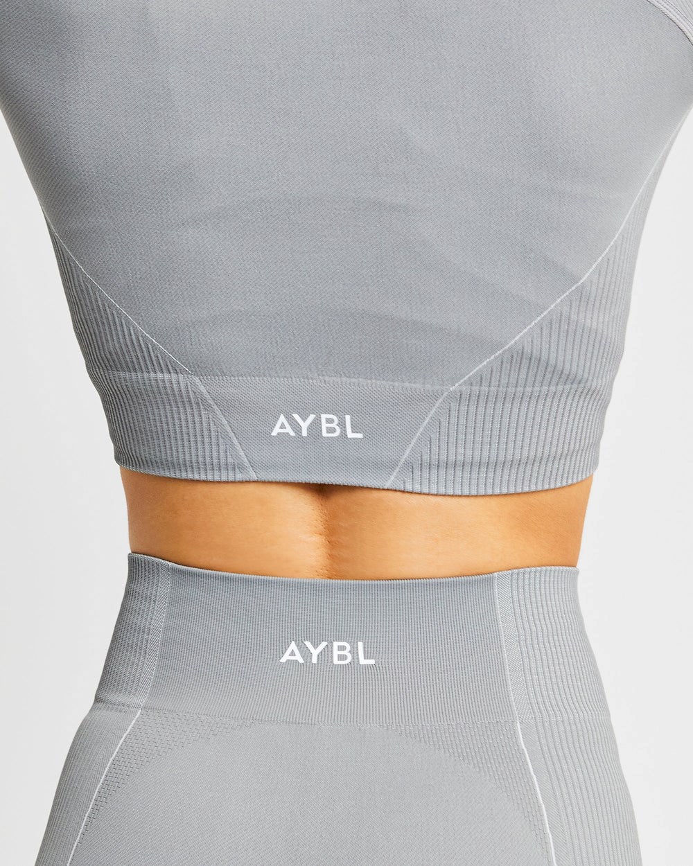 AYBL Reflex Seamless Long Sleeve Crop Top Szare | 153862-ZNK