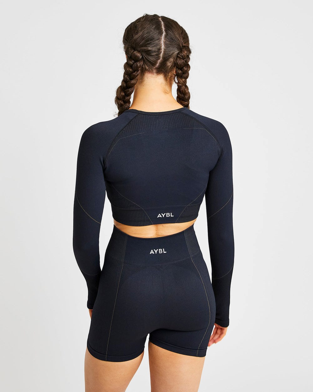 AYBL Reflex Seamless Long Sleeve Crop Top Czarne | 516983-AVW