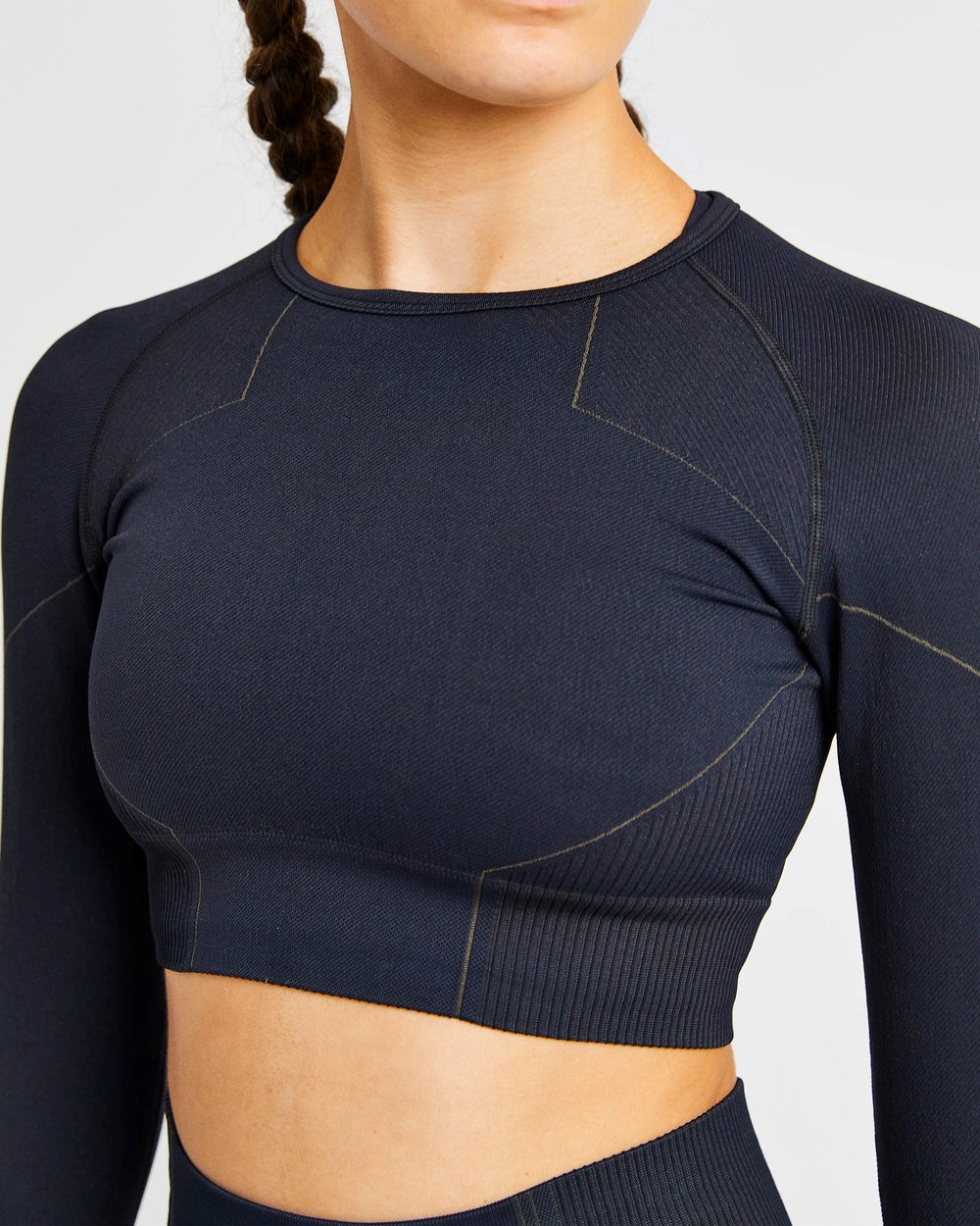 AYBL Reflex Seamless Long Sleeve Crop Top Czarne | 516983-AVW