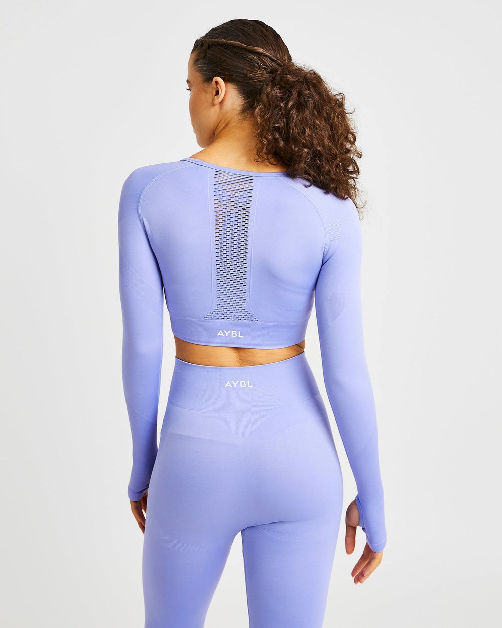 AYBL Reform Seamless Long Sleeve Crop Top Fioletowe | 034168-APM