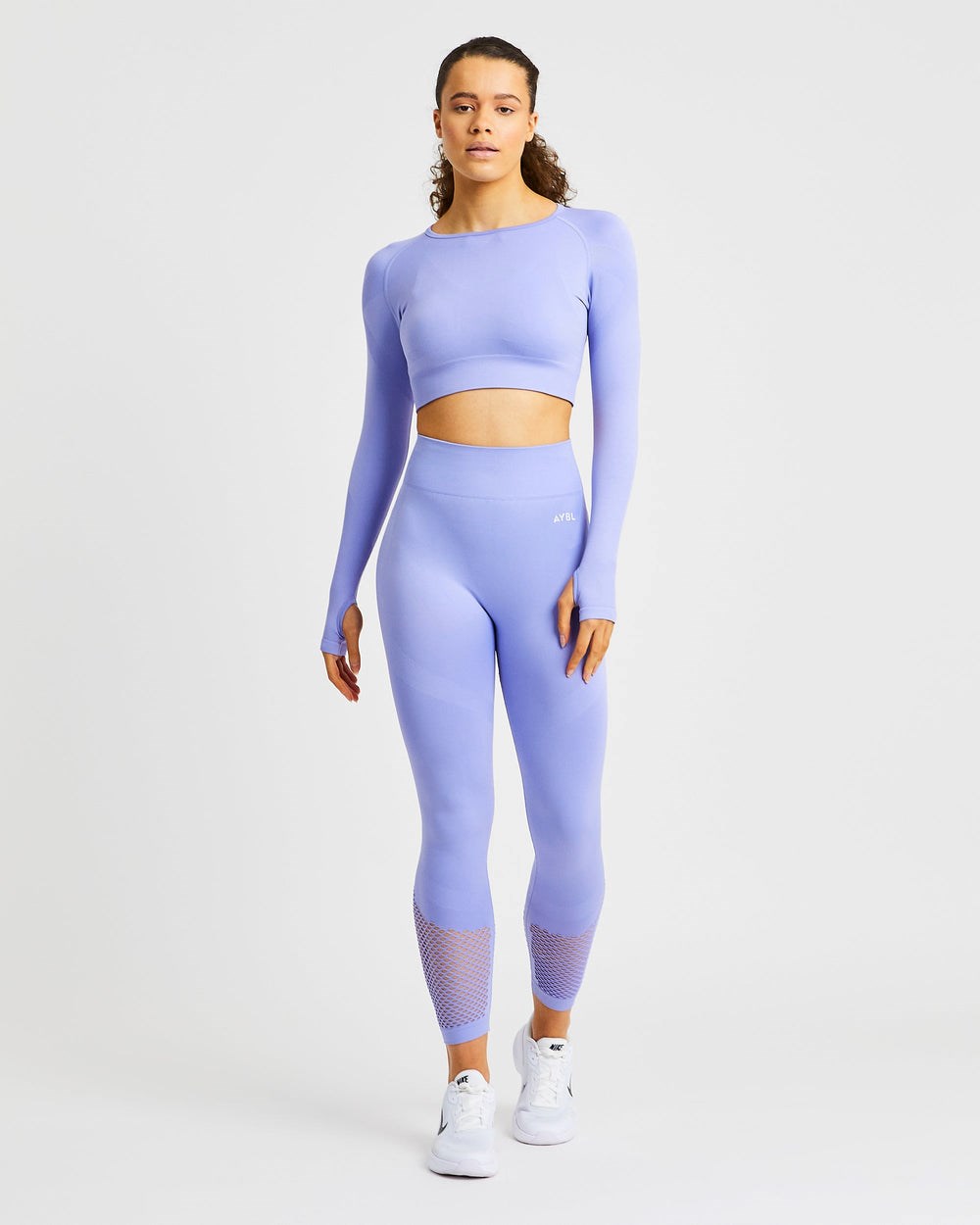 AYBL Reform Seamless Long Sleeve Crop Top Fioletowe | 034168-APM