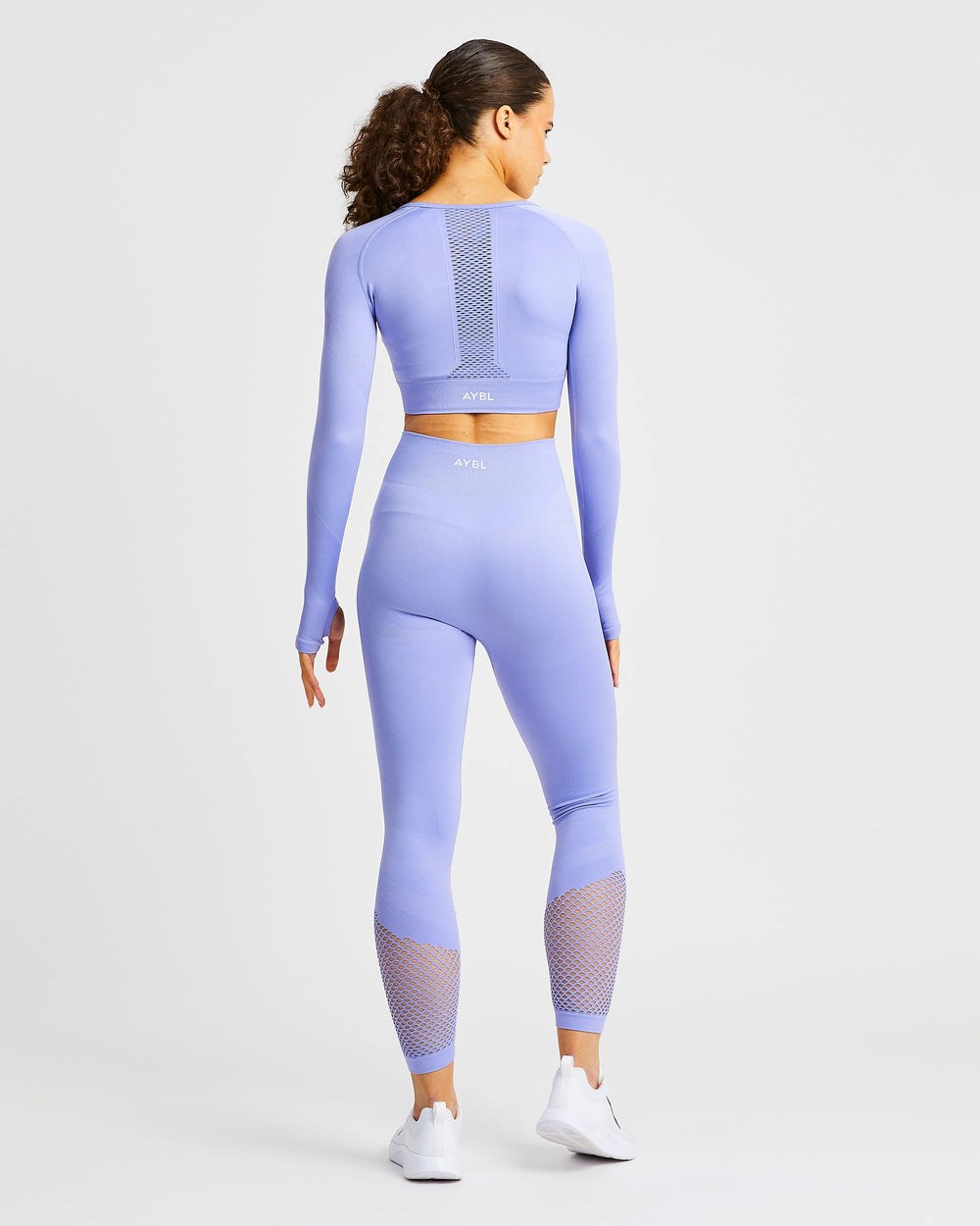 AYBL Reform Seamless Long Sleeve Crop Top Fioletowe | 034168-APM