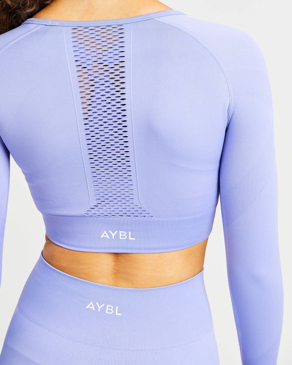 AYBL Reform Seamless Long Sleeve Crop Top Fioletowe | 034168-APM