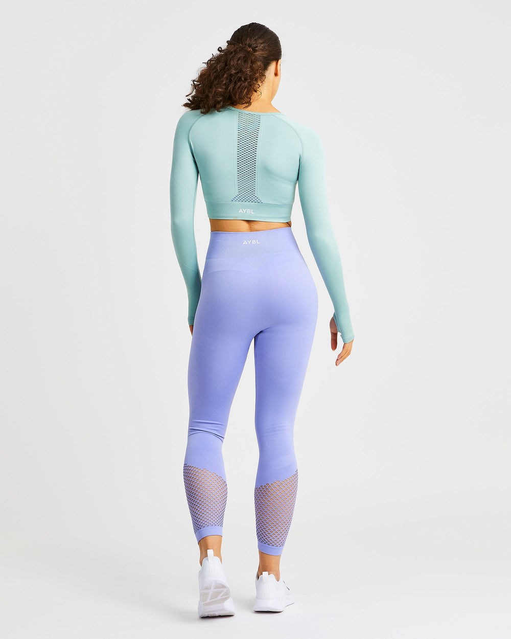 AYBL Reform Seamless Long Sleeve Crop Top Zielone | 617854-ZJK