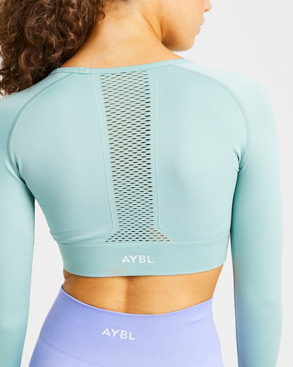 AYBL Reform Seamless Long Sleeve Crop Top Zielone | 617854-ZJK