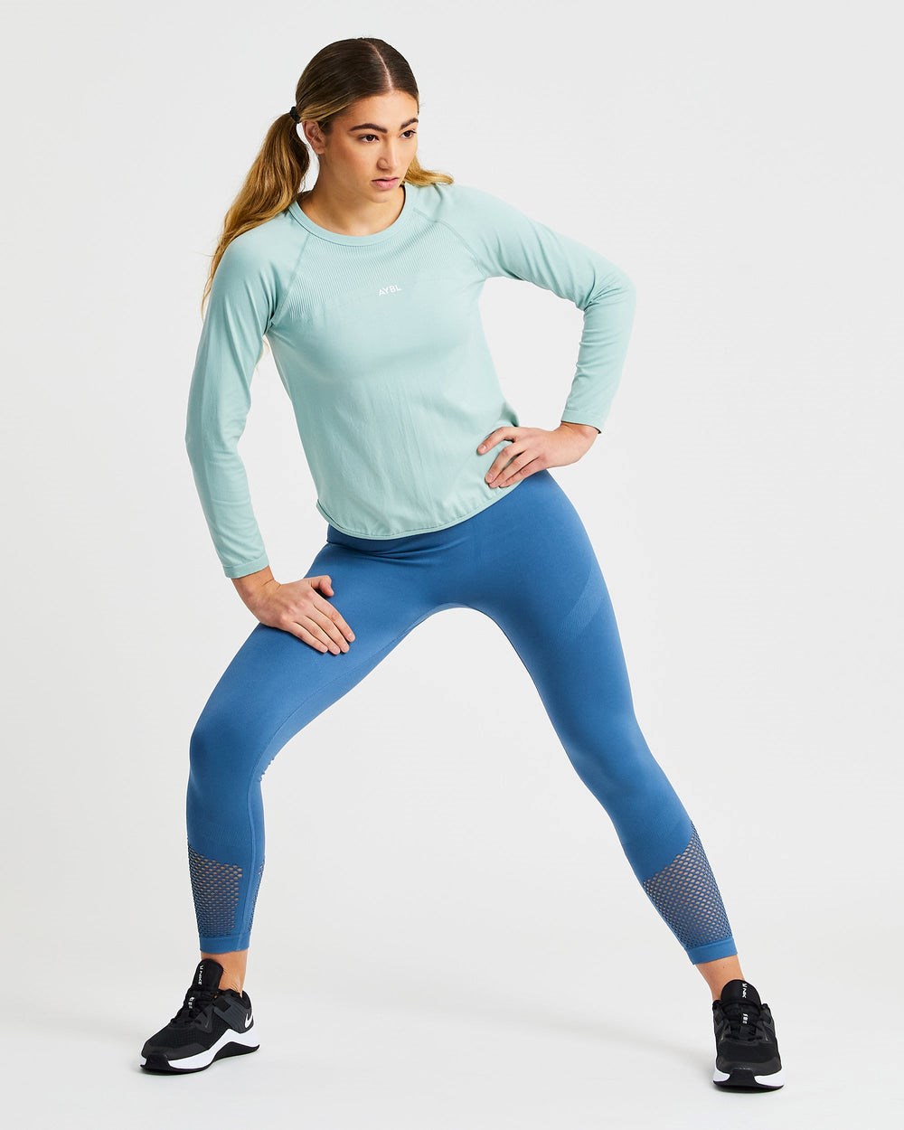 AYBL Reform Seamless Long Sleeve T Shirt Zielone | 467015-PIJ