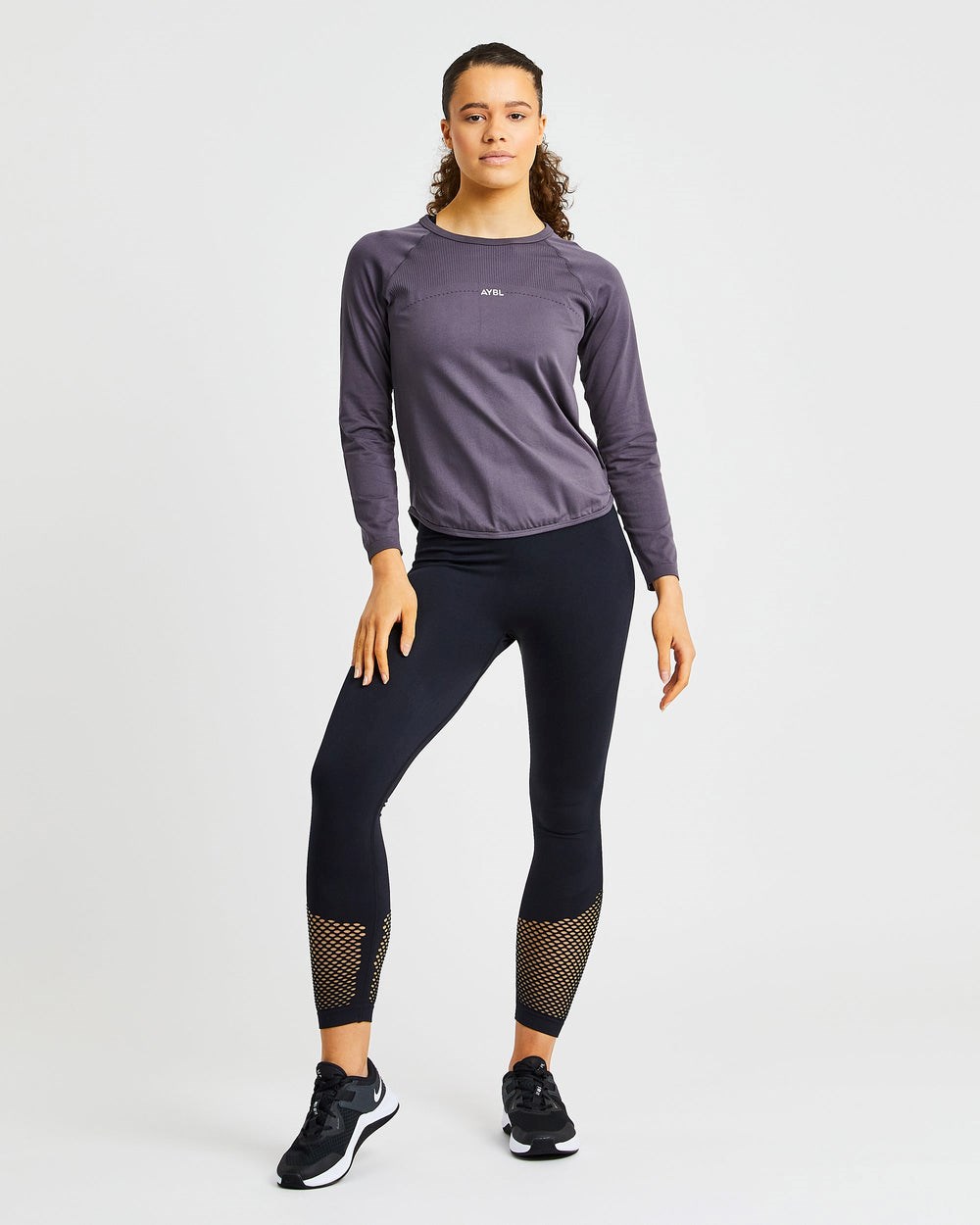 AYBL Reform Seamless Long Sleeve T Shirt Charcoal | 840753-XKR