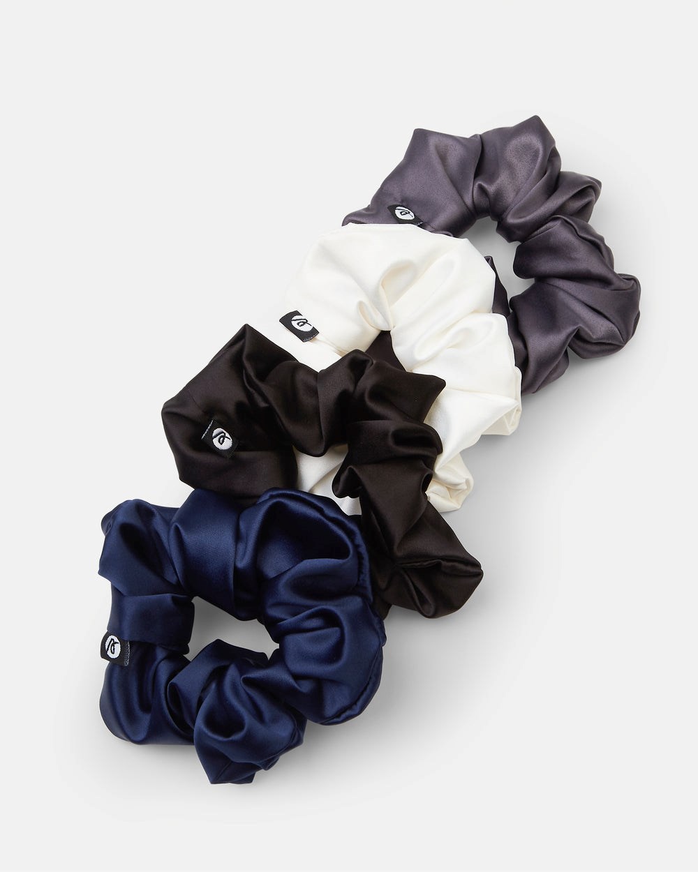 AYBL Scrunchie 4 Pack White/Black/Charcoal/Navy | 837641-KEJ