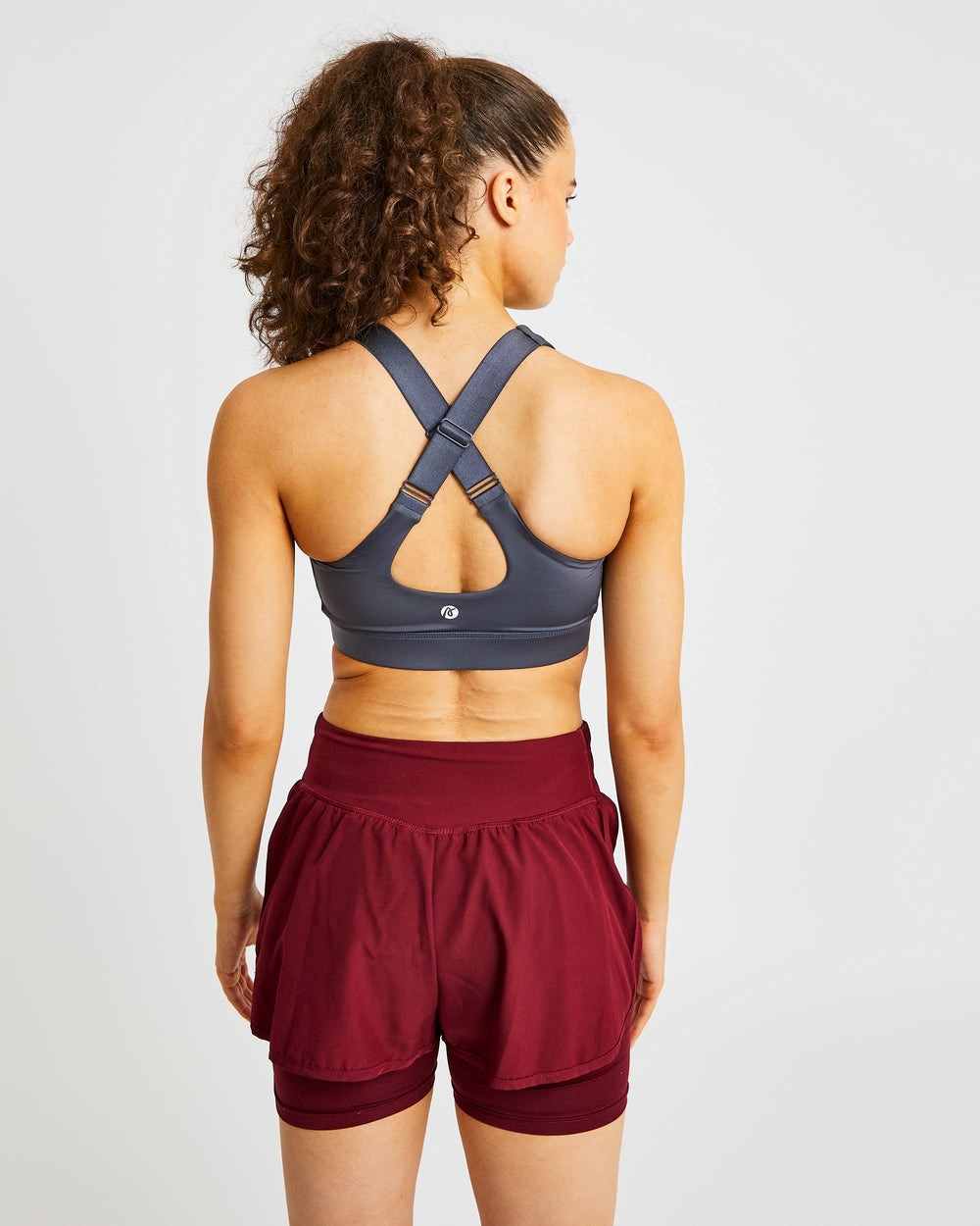 AYBL Sportive High Neck Sports Bra Charcoal | 514728-IUQ