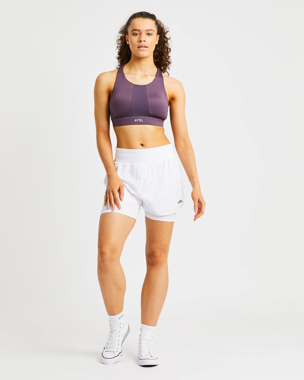 AYBL Sportive High Neck Sports Bra Fioletowe | 016439-SUC