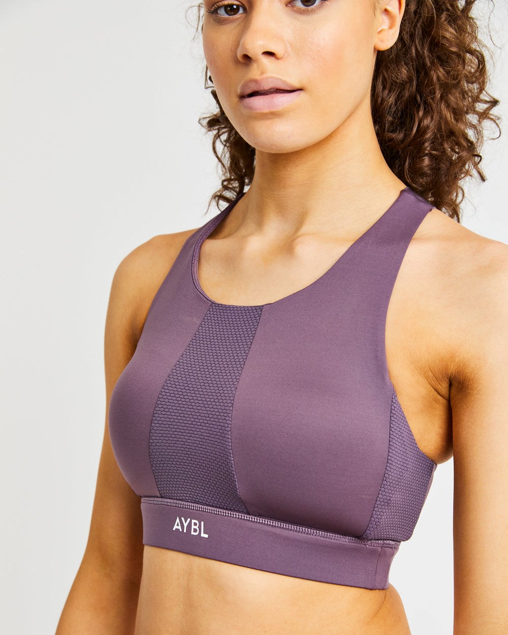 AYBL Sportive High Neck Sports Bra Fioletowe | 016439-SUC