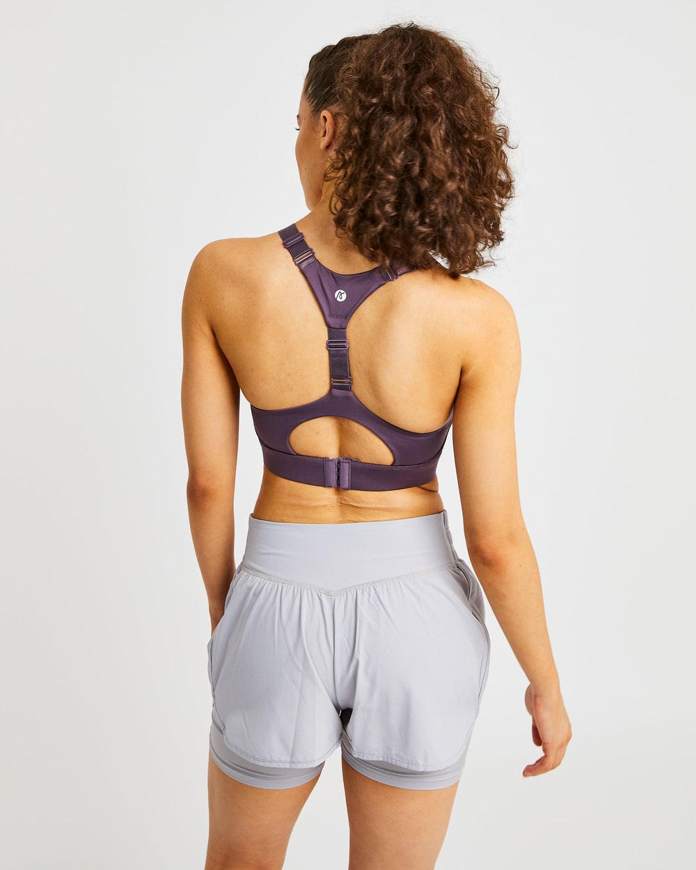 AYBL Sportive Open Back Sports Bra Fioletowe | 954071-UPR