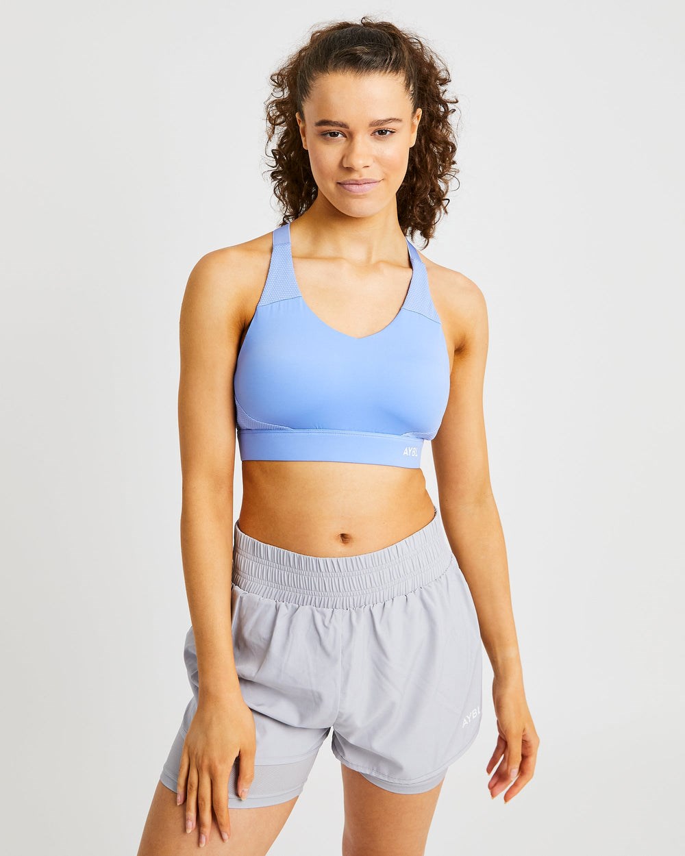 AYBL Sportive Open Back Sports Bra Niebieskie | 615347-PGF