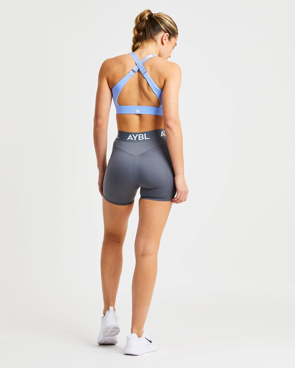 AYBL Sportive Zip Up Sports Bra Niebieskie | 932615-OPR