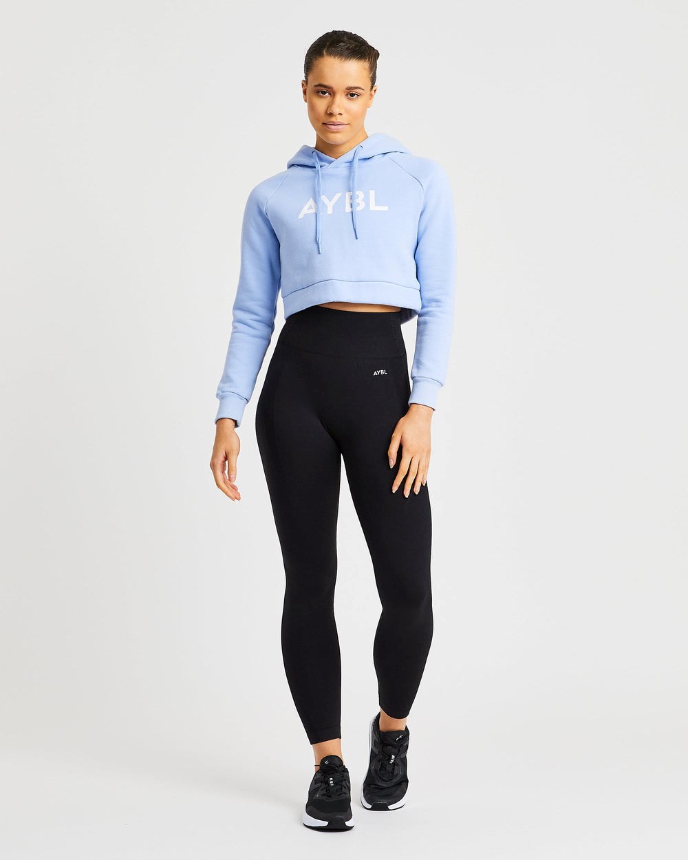 AYBL Staple Crop Hoodie Niebieskie | 217598-FOK