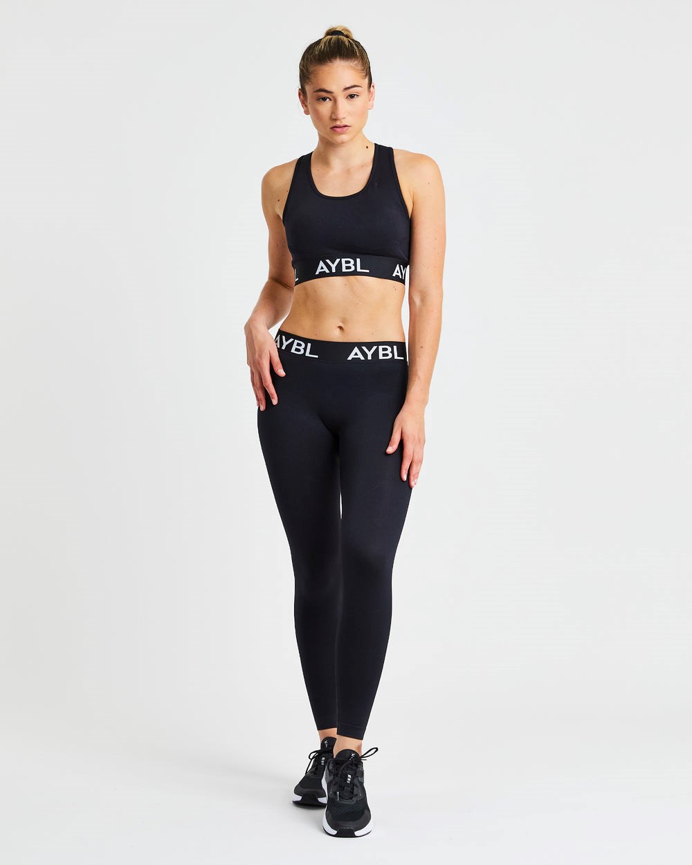 AYBL Staple Seamless Low Rise Leggings Czarne | 180497-CRS