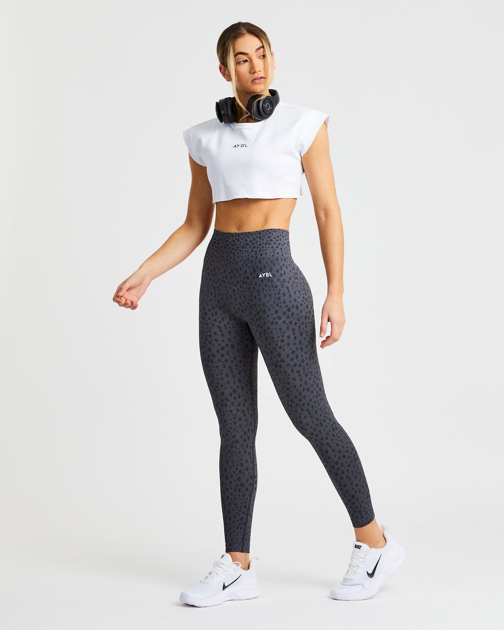 AYBL Treningowe Crop Top Białe | 210749-NPL