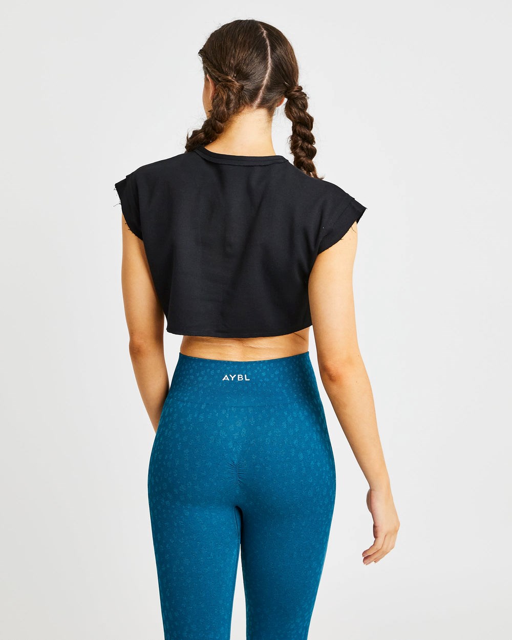 AYBL Treningowe Crop Top Czarne | 269831-HDN