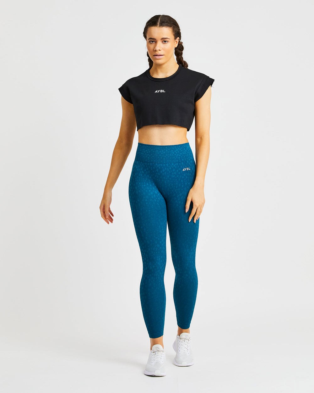 AYBL Treningowe Crop Top Czarne | 269831-HDN